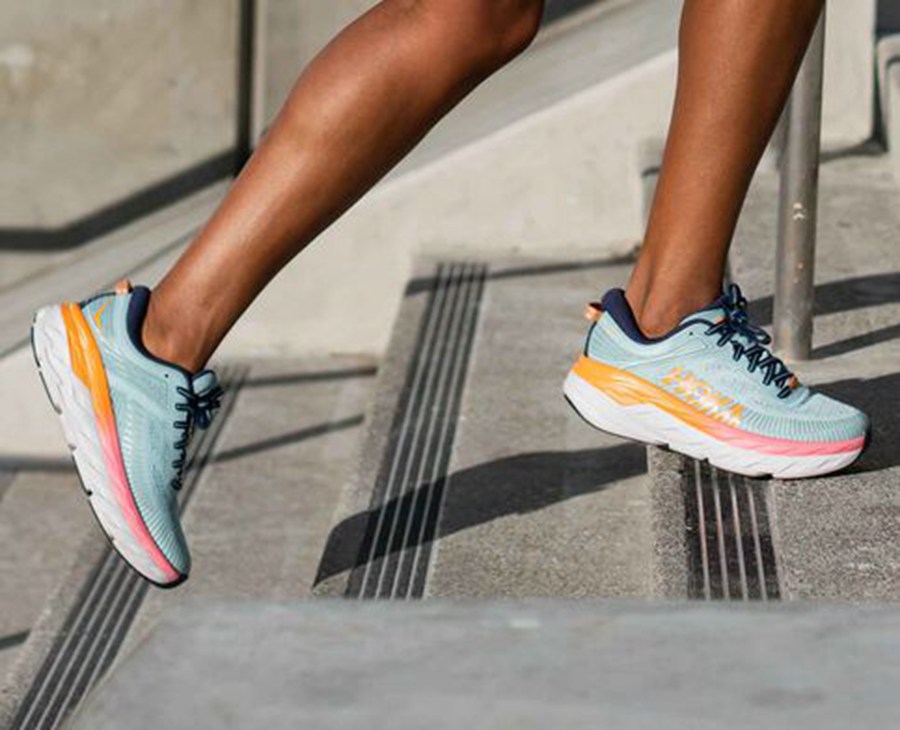 Hoka One One Koşu Ayakkabısı Kadın Mavi - Bondi 7 - MX0219856